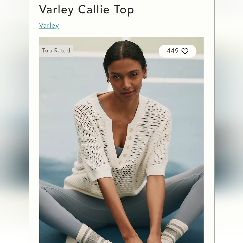 Varley Callie Top, Ivory - NWT